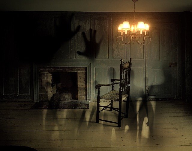 Paranormal activities going on in the living room of a house for sale