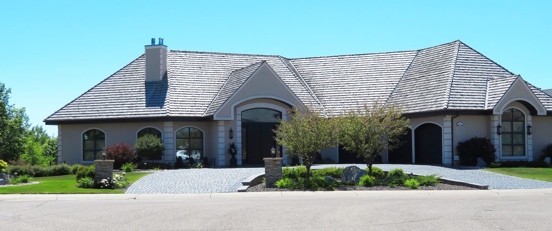 Outside of home with nice landscaping
