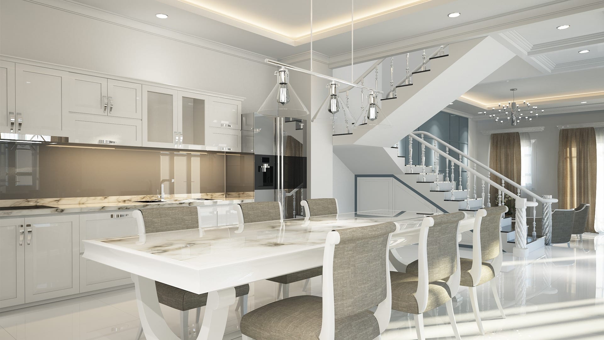 White high-end kitchen