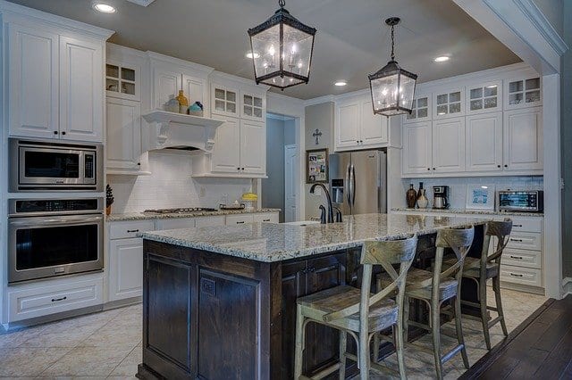 An upgraded kitchen equipped with modern amenities before being put up for sale
