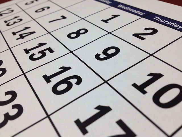 A calendar showing a real estate contract deadline date